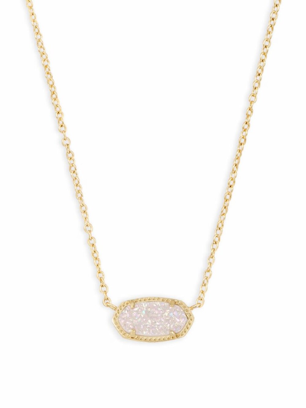 Kendra Scott Elisa Gold Pendant Necklace in Iridescent Drusy